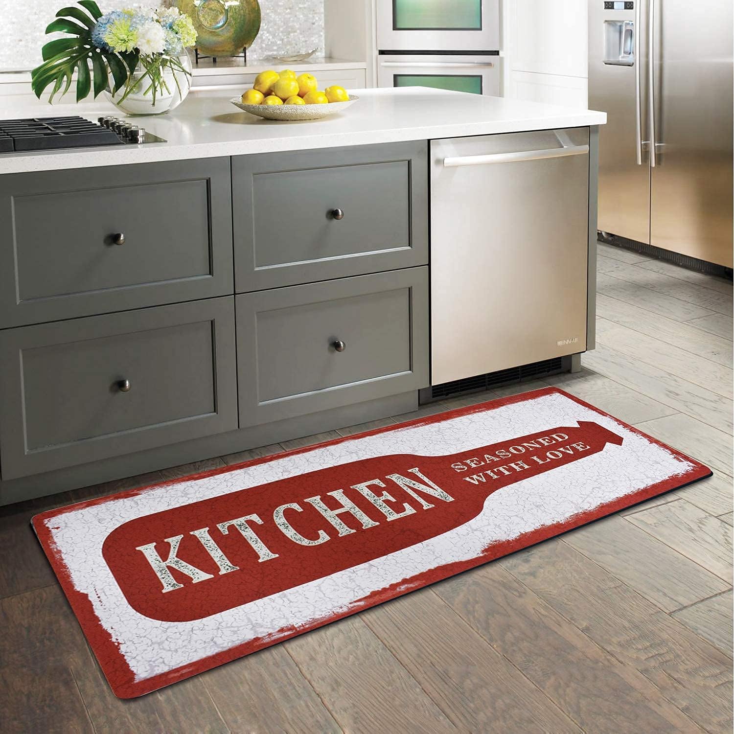Kitchen Rug NonSlip Rubber Back Comfort Floor Mats Washable