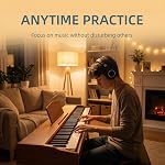 88 Clés Piano numérique avec support, Clavier semi-pondéré avec MIDI/USB, Panneau de commande, clavier électrique pour piano pour débutants avec maintien de pédale, 3.5mm Casque Jack, Brown