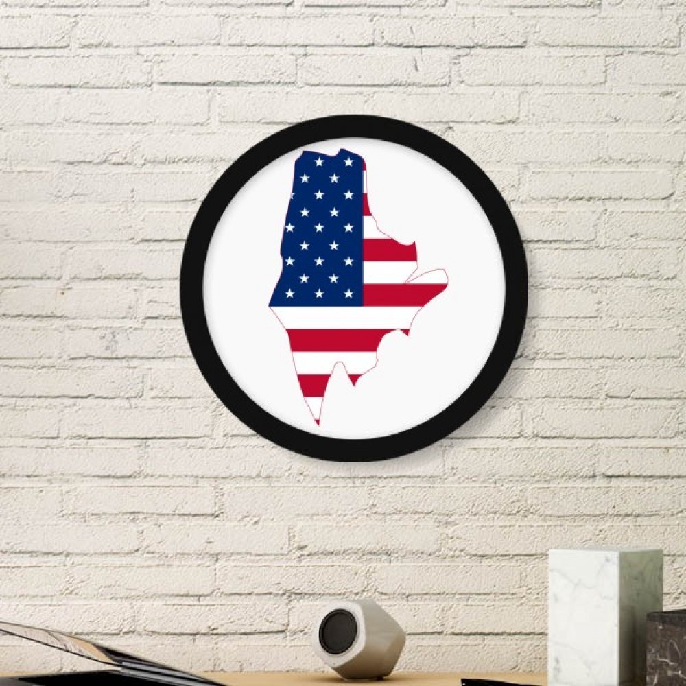 Cadre photo drapeau américain Maine rond noir, idée cadeau originale pour fan des USA