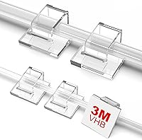 TidyHelper 105PCS Clear Adhesive Christmas Light Clips - Small & Large Hooks for Outdoor String Lights, Patio Porch Holiday Decor