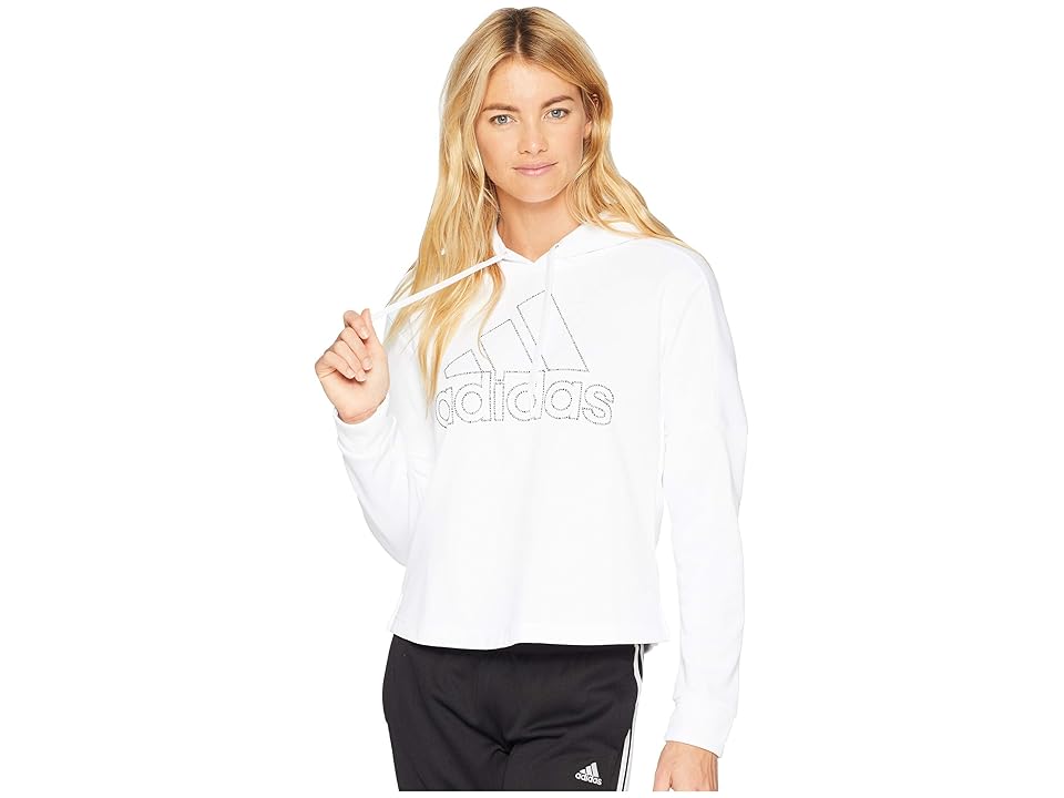 

adidas Team Issue Pullover Hoodie (White) Women's Clothing