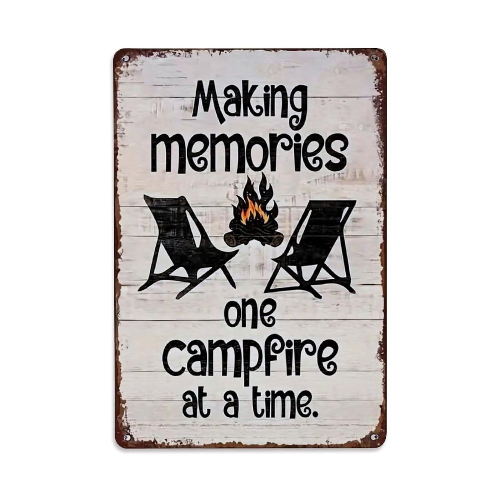 Jdfenggu Vintage Making Memories One Campfire At A Time Retro Metal Tin Sign, Decor Art Poster For Bar, Home, Man Cave, Kitchen, Laundry Room Gift 8X12inch