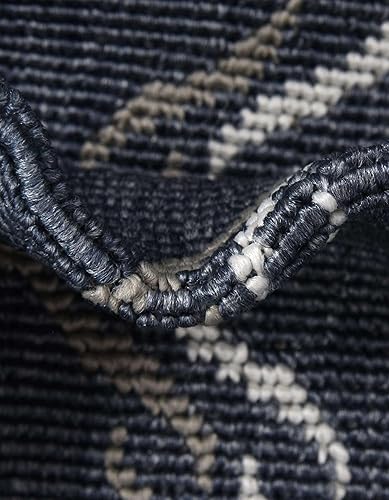 Miniatura 6 de Unique Loom Outdoor Trellis Collection - Alfombra rectangular de 4 pies 1 pulgada x 6 pies 1 pulgada, color azul marinomarfil