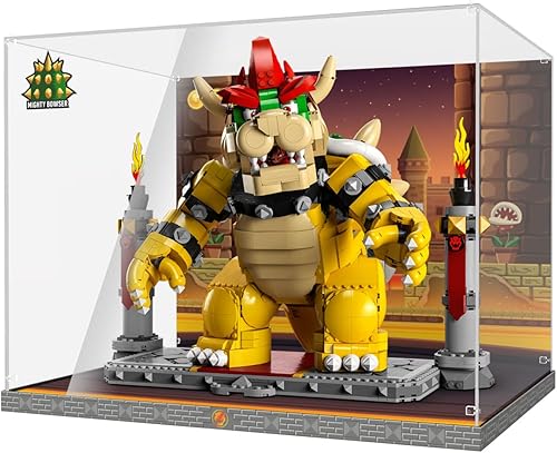 Vitrina acrílica para LEGO Super Mario The Mighty Bowser 71411 Kit de construcción), caja decorativa personalizada, placa acrílica transparente con