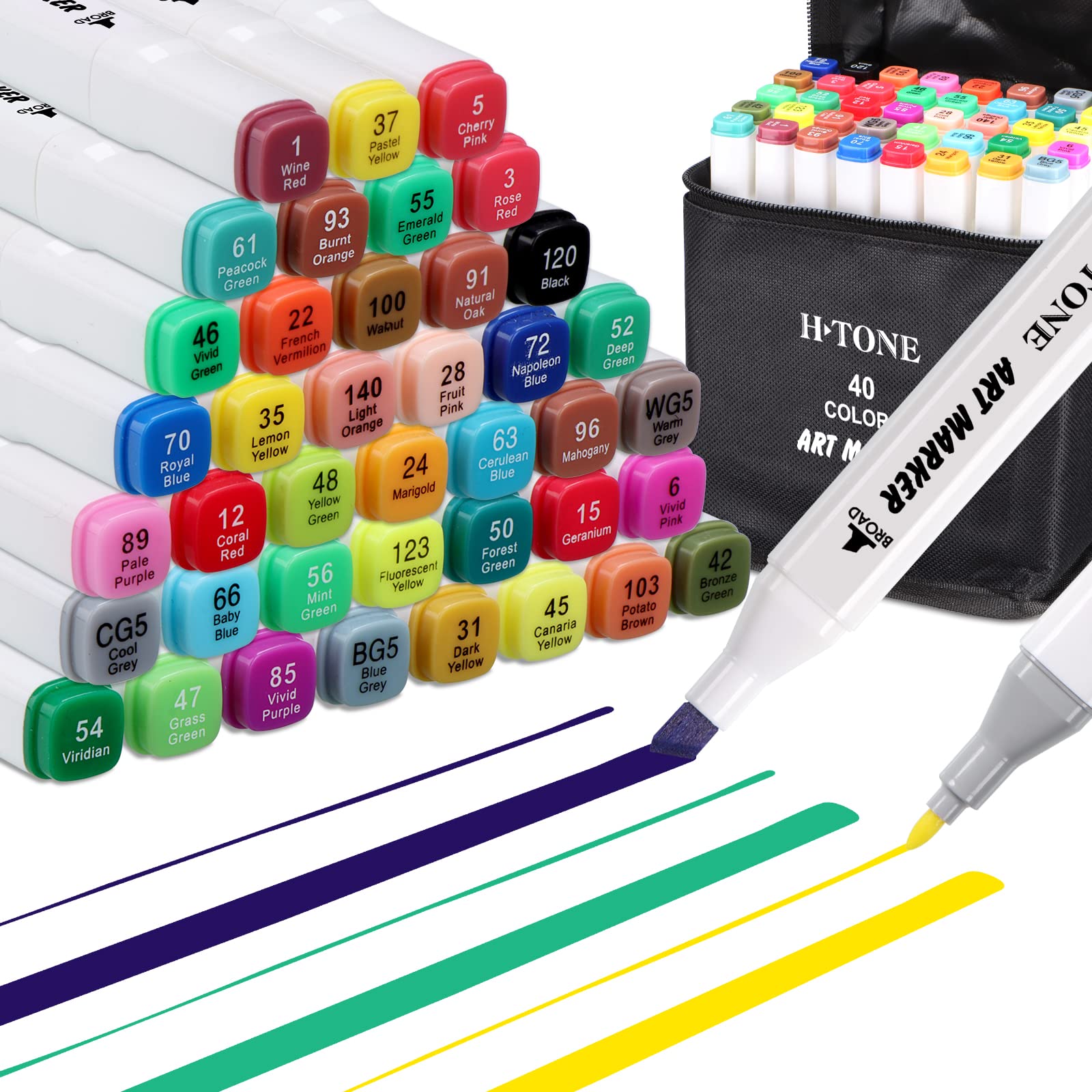 Buy HTONE 40 Colors Double Tipped Art Markers For Kids and Adult