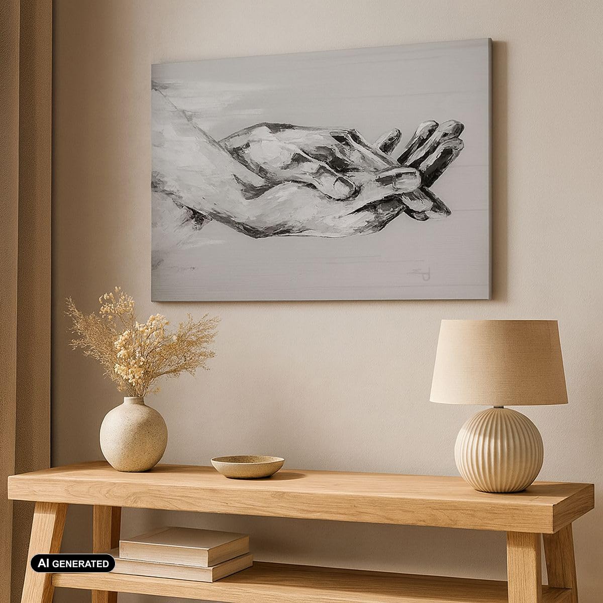 Lienzos decorativos 100x70cm Cuadro Sobre Lienzo Moderno Escrito A Mano Manos Blanco Y Negro Grande Dormitorio Cuadros Pared Imágenes Cuadros Decoracion Salon Wall Art Prints Decor AA100x70-4566