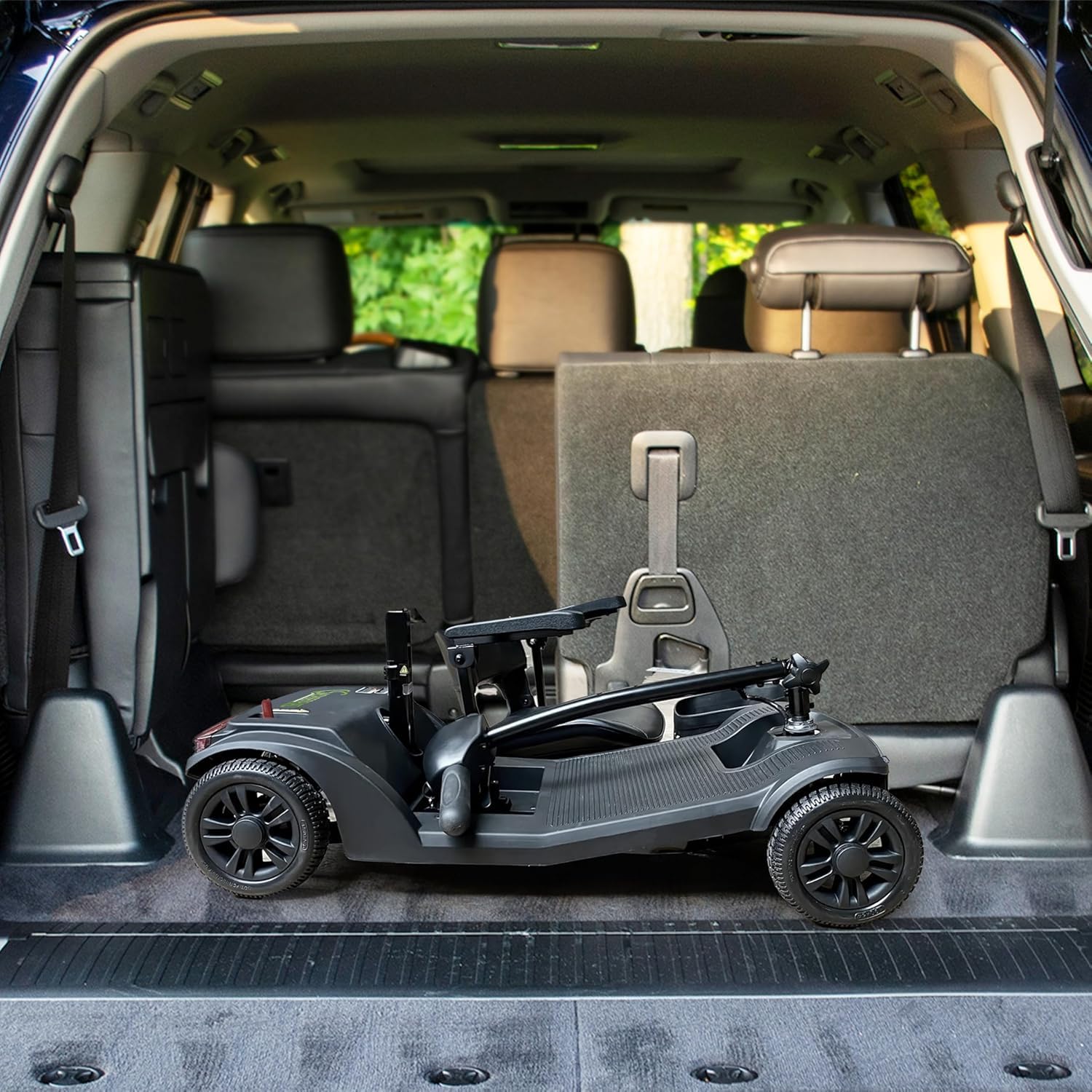 Scooter Électrique PMR Pliable pour Seniors - Structure Renforcée Charge Max 136kg - Pneus Tout-Terrain et Éclairage LED - avec Panier Amovible - Scooter de Mobilité Stable et Robuste