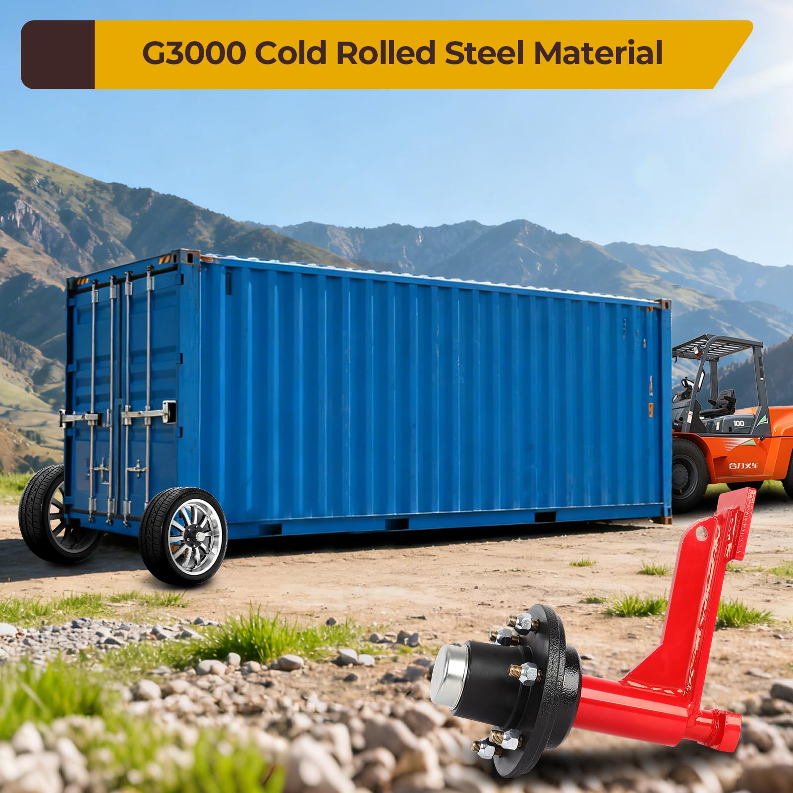 Shipping Container Wheels 2 Pack，Heavy Duty 6 Lug Shipping