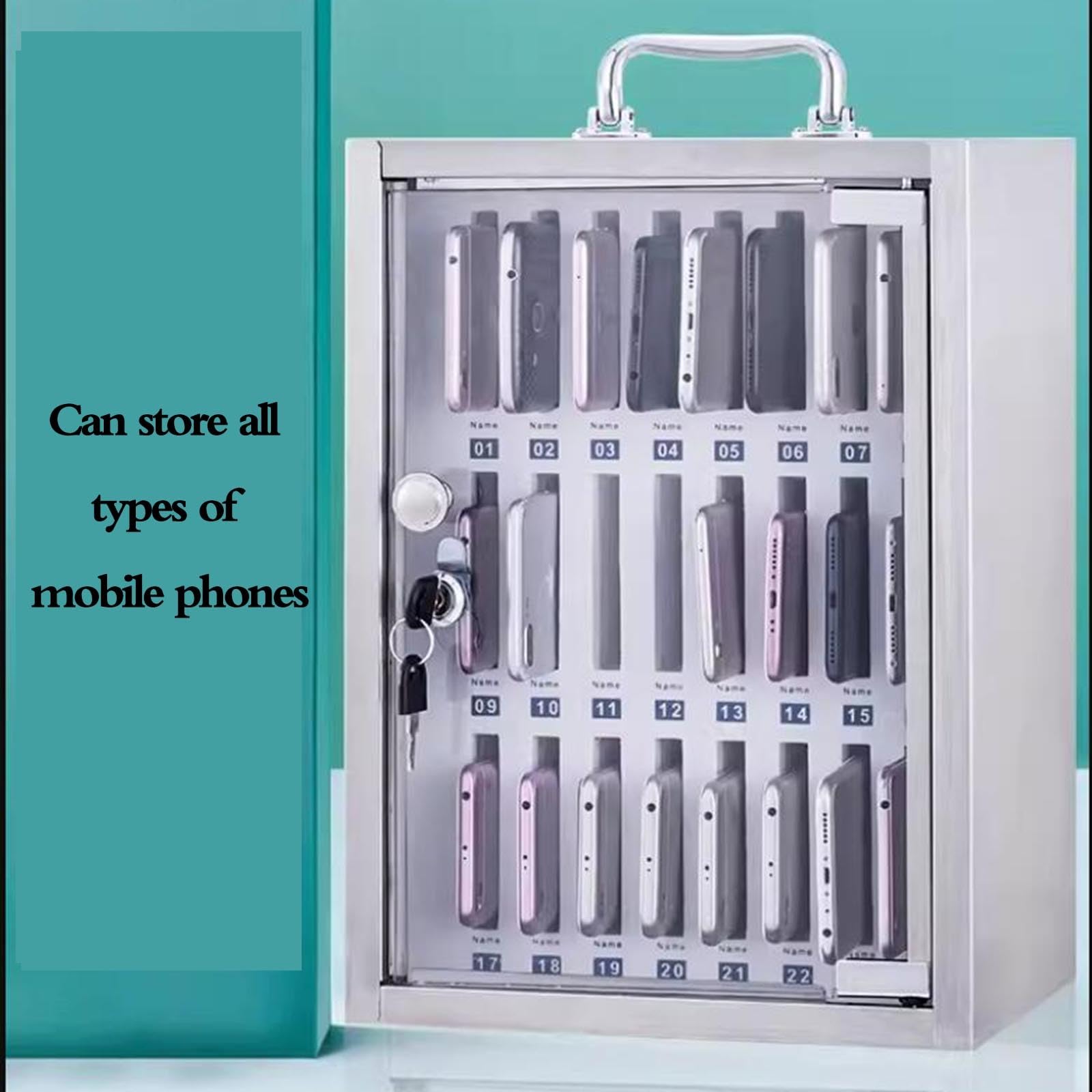 Scatola Organizer per Telefono Tavolo Porta Telefono A Parete Custodia per Telefono con Serratura unità di Archiviazione per Telefono da Ufficio E Scuola Contiene 12~60 Posizioni(24 Bits)