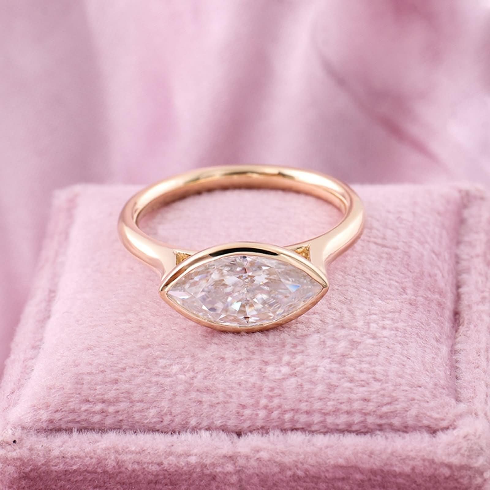 Pierścionek damski z prawdziwego złota 375/585/750, pierścionek ślubny z moissanite 2ct D Color VVS1 pierścionek zaręczynowy 9K/14K/18K złoto pierścionek z grawerunkiem