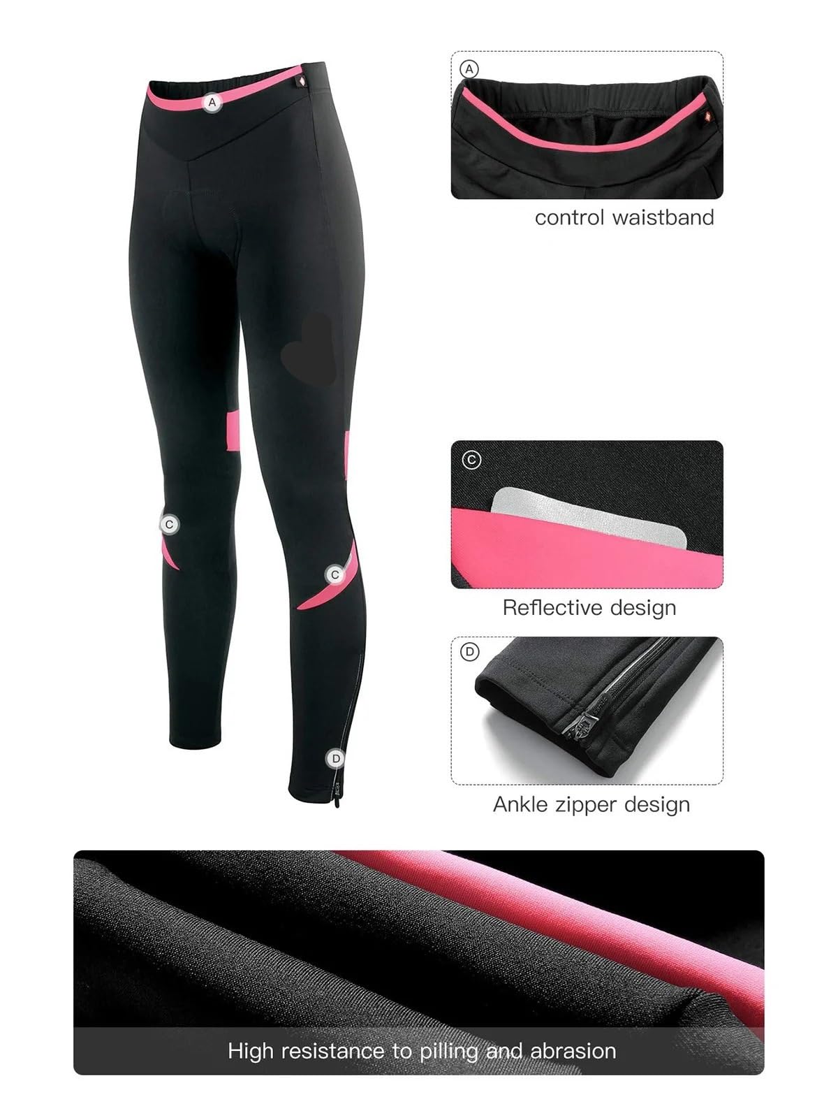 Pantalones de Ciclismo for Mujer, Ropa Lana for Bicicleta Exterior, 4D Acolchado, for Descenso y Carretera, Otoño e Invierno para Ciclismo