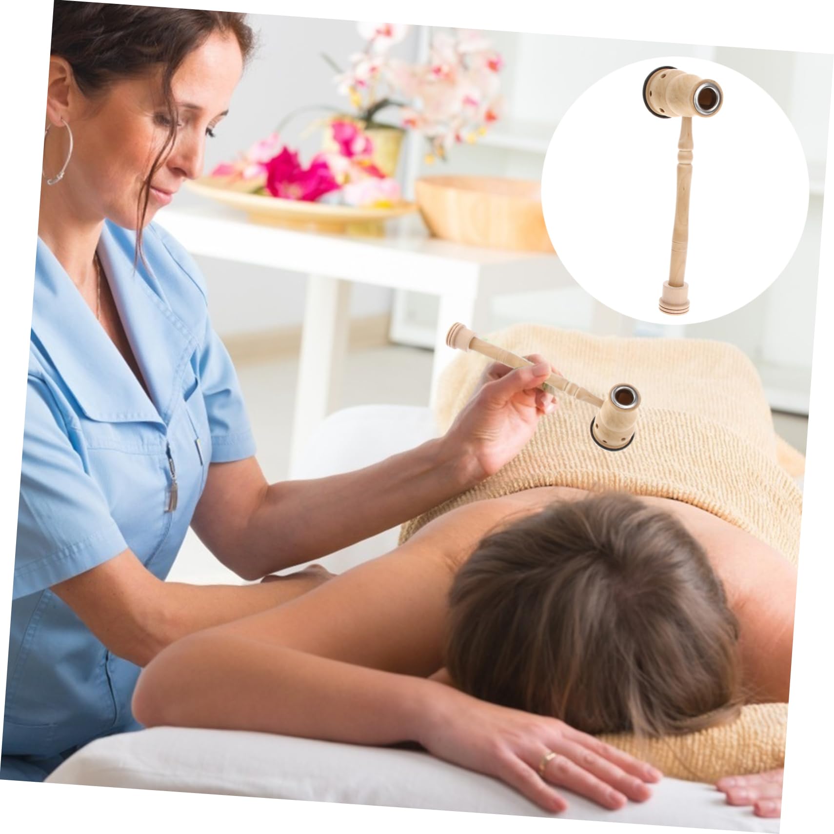 PLAFOPE Moxa Box Handle One Hole Moxibustion Tool Wooden Burner Portable Healing Device