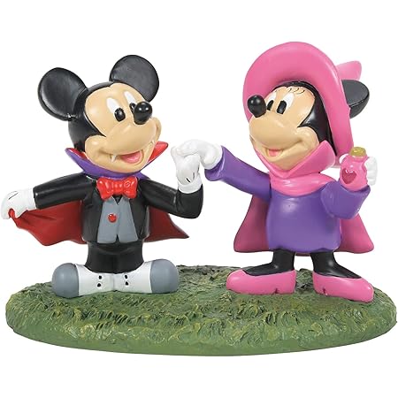 Department 56 Disney Village Halloween Accessories Mickey and Minnie Mouse Costume Fun Figurine, 2.375 Inch, Multicolor