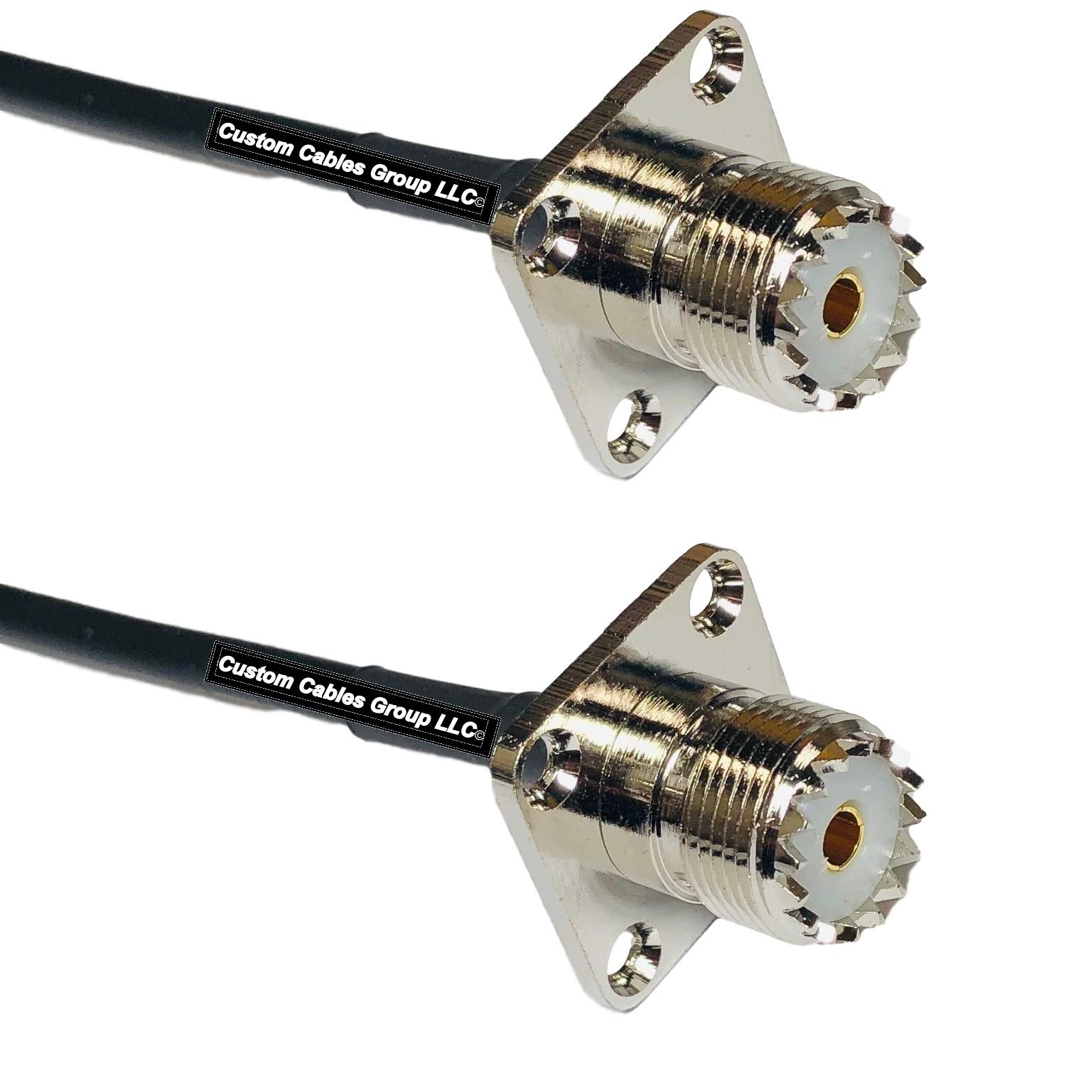3 feet RG58 UHF Female Flange to UHF Female Flange RF Pigtail Coaxial Cable