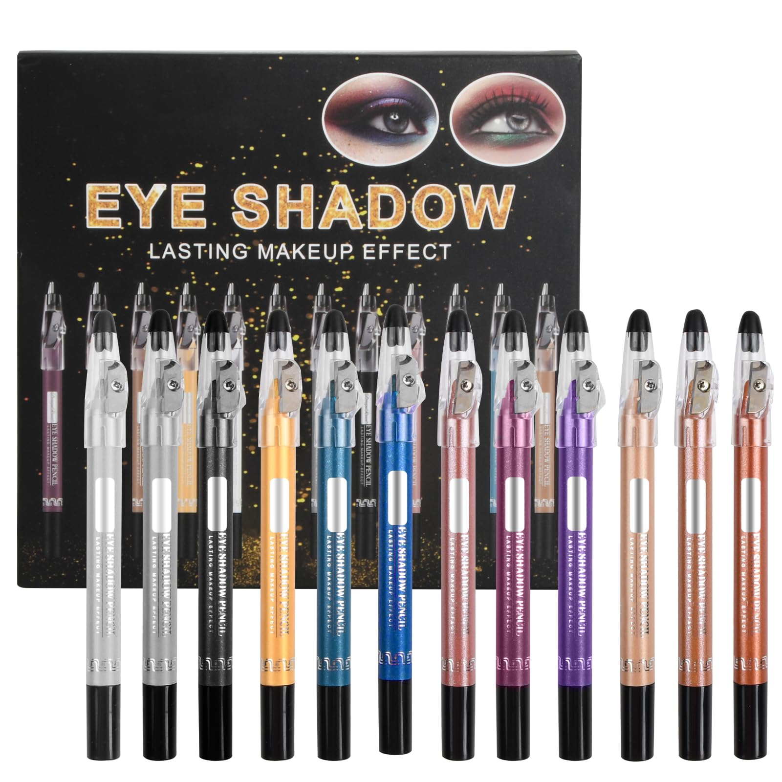 Granvoo Lápiz de Sombra de Ojos, 12 Colores Sombra de Ojos Waterproof Long-lasting Eye Shadow Stick, Impermeable Mate Palo de Sombra de Ojos, Eyeshadow Stick Pen, Sombra de Ojos en Crema