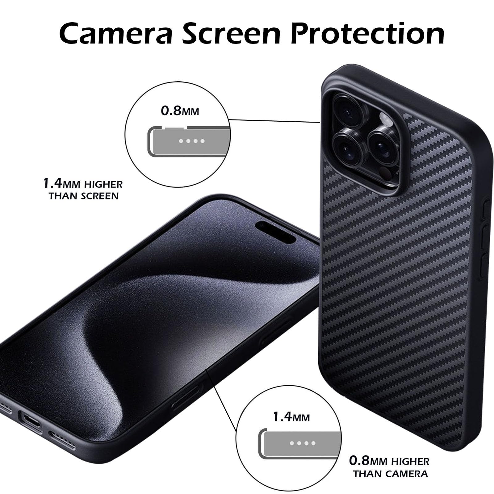 Funda de fibra de aramida real para iPhone 16 Pro Max/16 Pro/16 Plus/16, compatible con MagSafe, ultra delgada, ligera, suave al tacto, resistente, duradera, de grado militar, protección