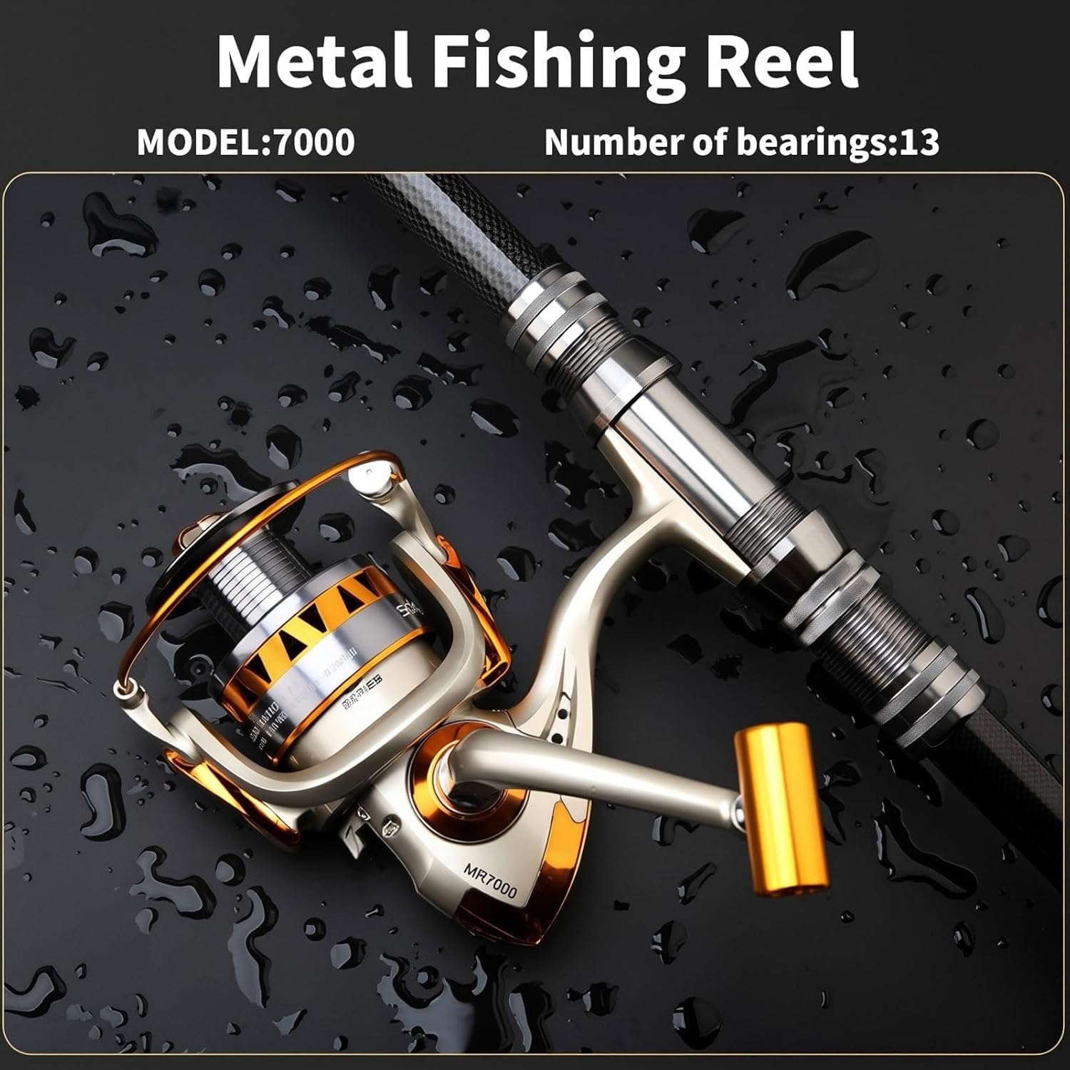 Set telescopico con Canna da Pesca in Fibra di Carbonio e Mulinello, Canna da Spinning per la Pesca in Acqua Dolce e in Mare | 5.4m+10000