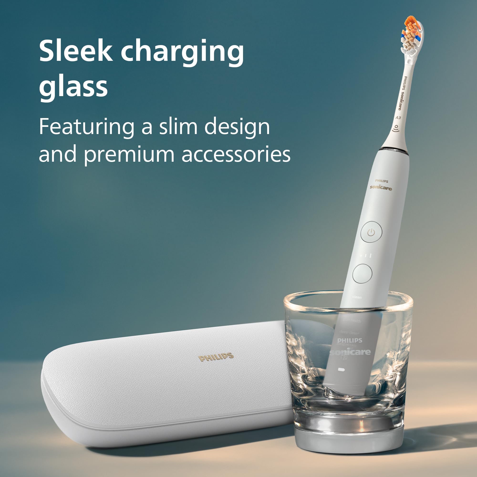 Philips Sonicare DiamondClean HX9923/01 - Cepillo de dientes eléctrico recargable para el cuidado bucal completo, con estuche de viaje de carga, 5 modos, serie 9500, color blanco
