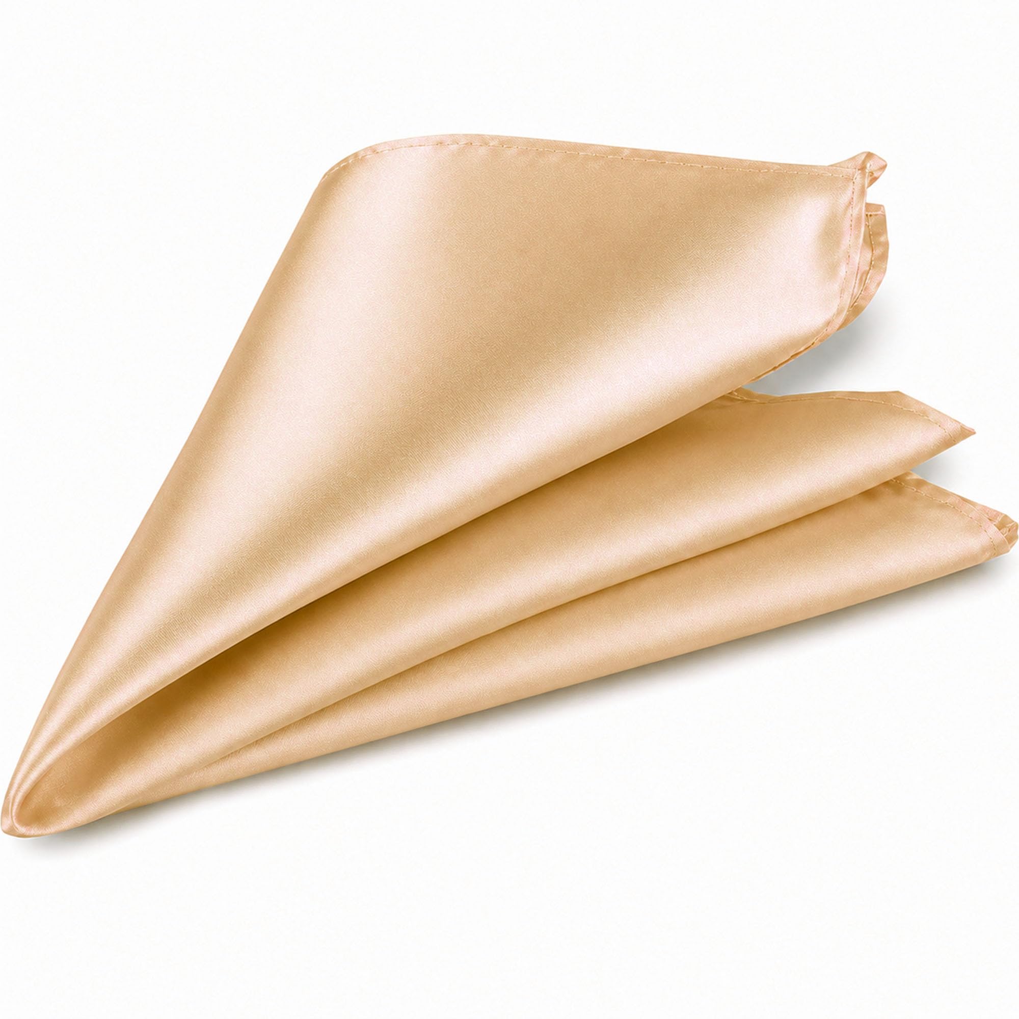 WedDecor Champagne Men's Pocket Square Plain Formal Suit Handkerchief