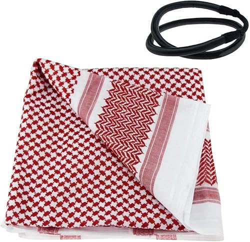 Miniatura 3 de HOMELEX Scarf Military Shemagh Tactical Desert Keffiyeh Head Neck Scarf White Arab Wrap