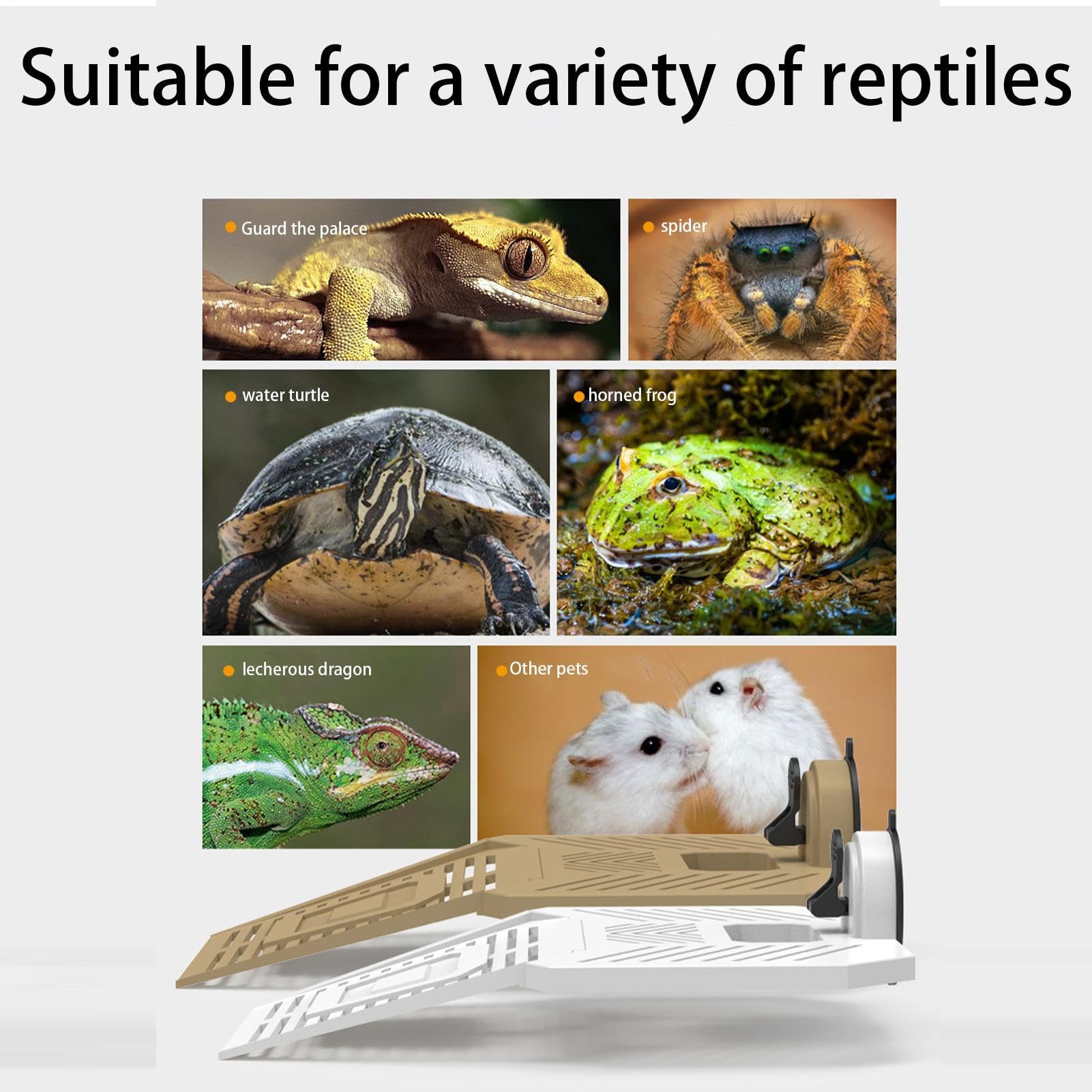 Rampa Para Escalar Tortugas: Muelle Estable Para Tomar El Sol, Muelle Para Reptiles De Alta Tracción, Soporte De Succión Industrial, Bandeja Para Refrigerios Integrada, Accesorio Para Hábitat Acuático — view 6
