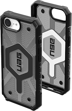 URBAN ARMOR GEAR UAG Designed for iPhone 17e / iPhone 16e Case Pathfinder Clear - Compatible with MagSafe Rugged Military Grade Drop Proof Transparent Protective Cover, Ash