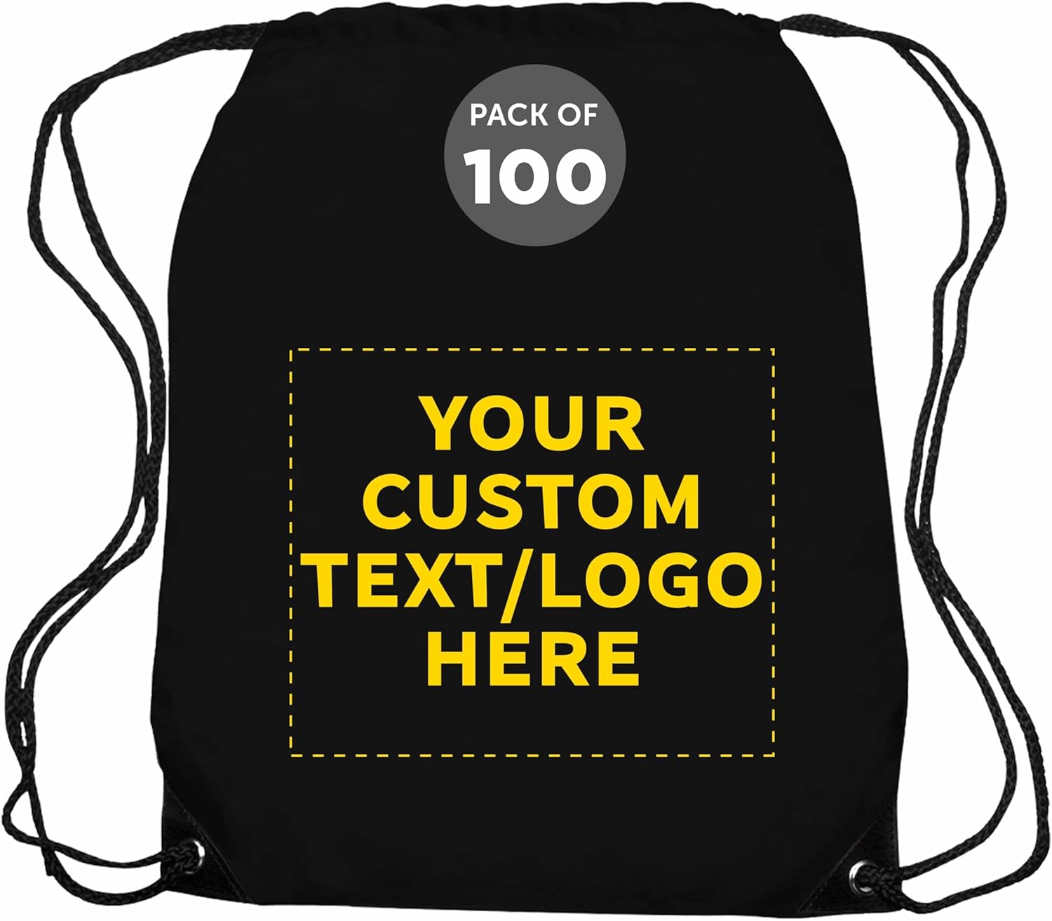 DISCOUNT PROMOS Bolsas con cordón de poliéster, Negro , 14