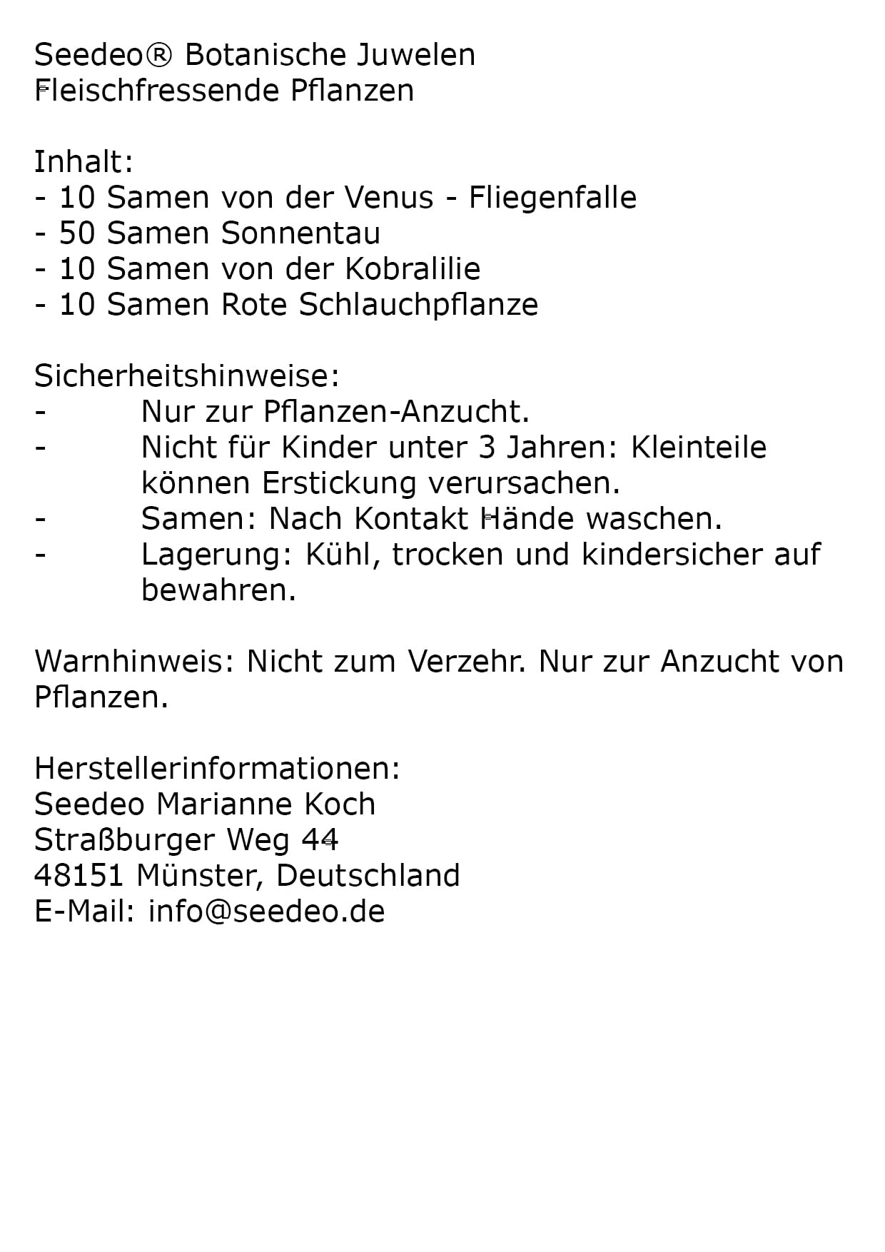 Botanische Juwelen Fleischfressende Pflanzen