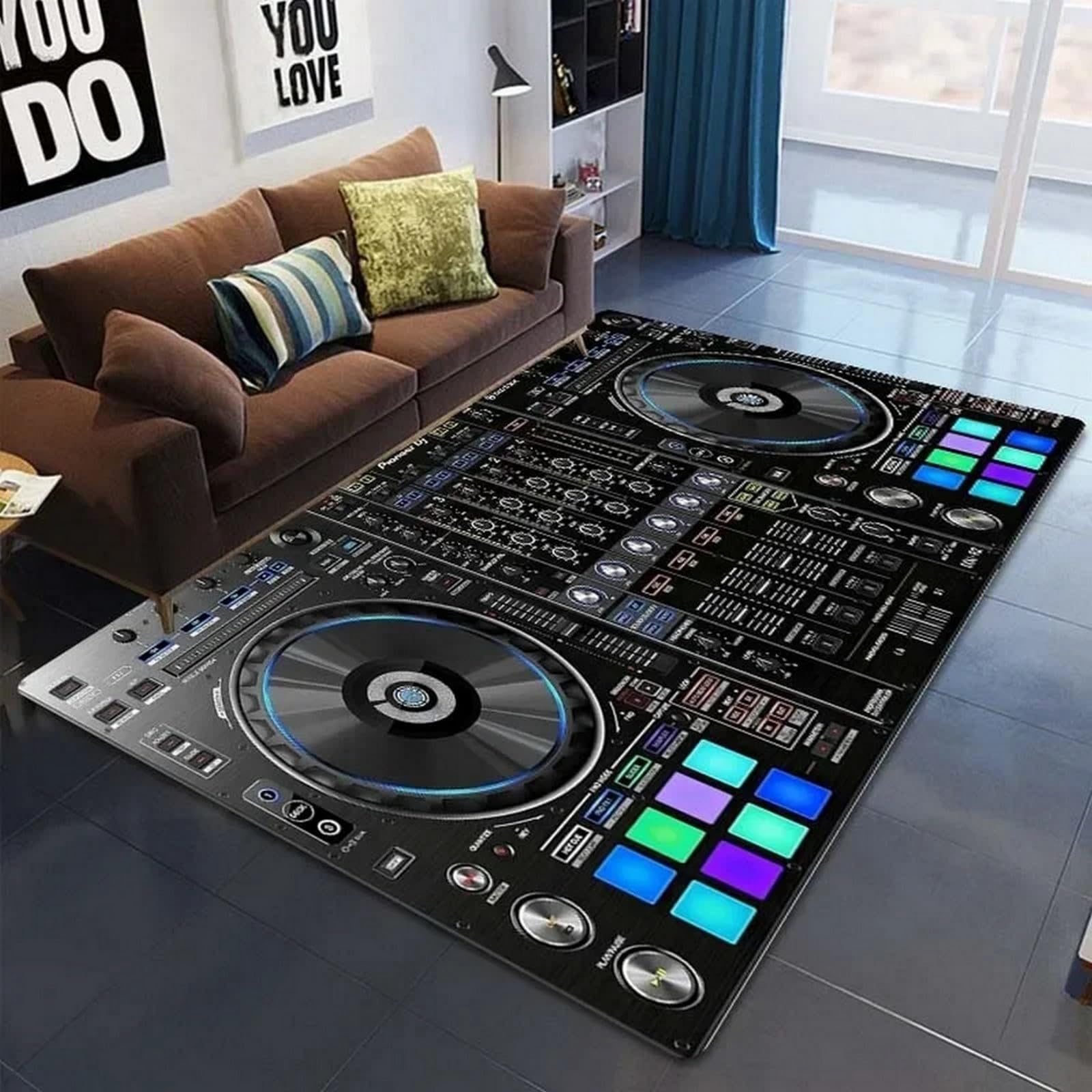 Dj-Musik Singt Keyboard 3D-Gedruckter Teppich Whraum Bodenmatte Teppiche Für Wohnzimmer Kinderzimmer Schlafzimmer Outdoor-Teppiche Geburtstagsgeschenk 180 X 280 cm - Leicht Zu Reinigen-8440593059