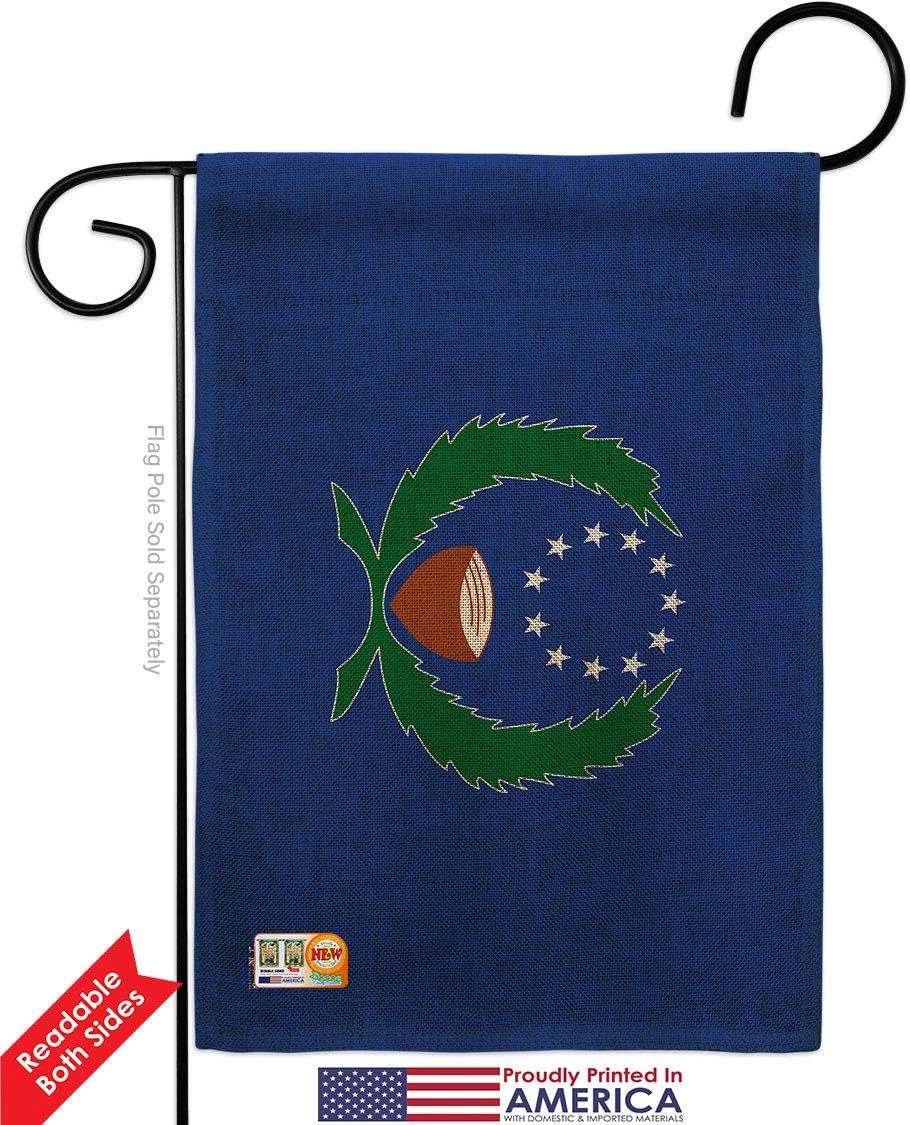 Pohnpei Burlap Garden Flag Set Wall Hanger Regional Nationality Nation International World Country Particular Area Small Decorative Gift Yard House Banner Double-Sided Made In USA 13 X 18.5