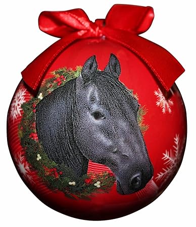 Horse Christmas Ornament Shatter Proof Ball Easy to Personalize A for Horse Lovers