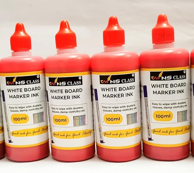 Wins Class White Board Marker Ink 100ml (Red) (Pack of 4) : Amazon.in ...