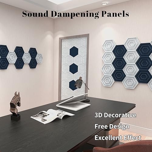 Miniatura 8 de CALMTHINK Reincarnation - Cubo acústico hexagonal 3D a prueba de sonido, autoadhesivo, decoración artística de paneles de amortiguación de sonido, 3