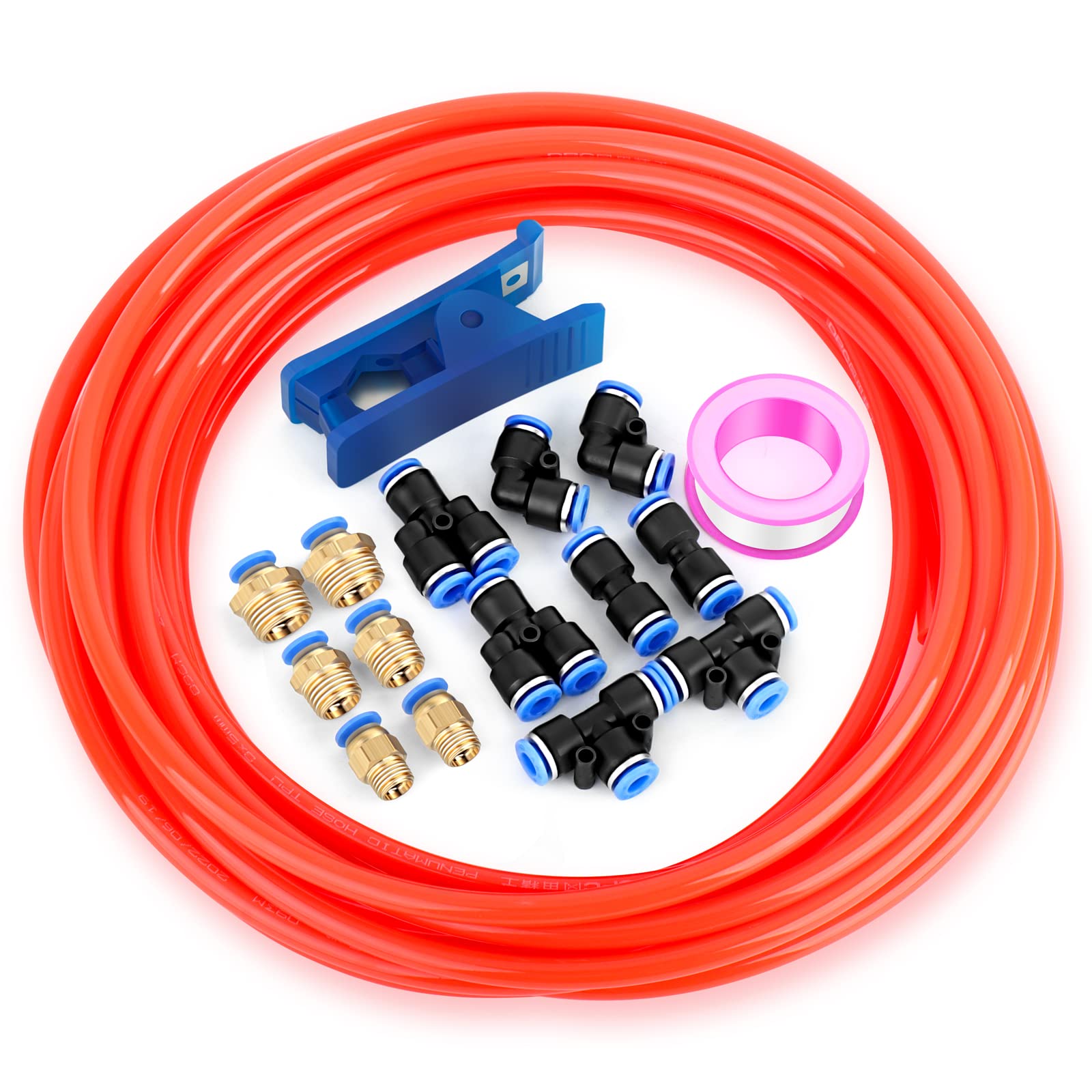 TAILONZ PNEUMATIC Orange 12mm OD 8mm ID Polyurethan PU Luftschlauch Rohr Rohrsatz 10 Meter 32.8ft