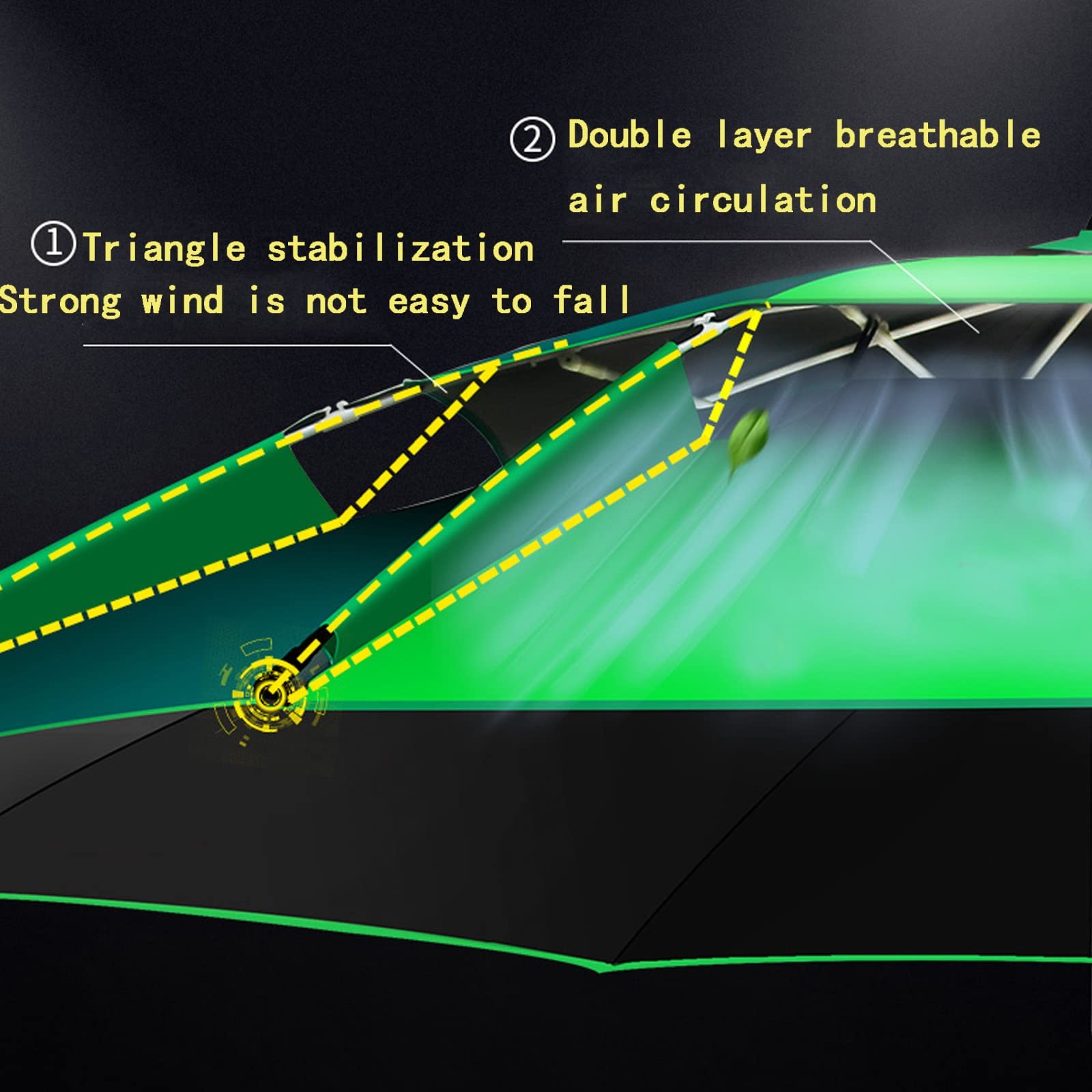 XJBTBA Ombrellone da Esterno/ombrellone da 1 Pezzo, ombrellone da Sole, con 16 Stecche robuste, Rotazione a 360°, Protezione Solare, ombrellone Antipioggia Antivento, per Spiaggia da Giardino,