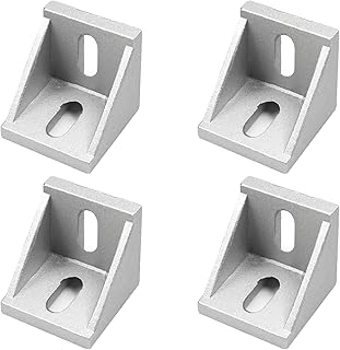 Aicosineg 4pcs Aluminum Alloy Interior Joint Bracket Inside Corner Bracket Gusset Suitable for 4545 Series with Slot Aluminum Extrusion Profile Silver Tone