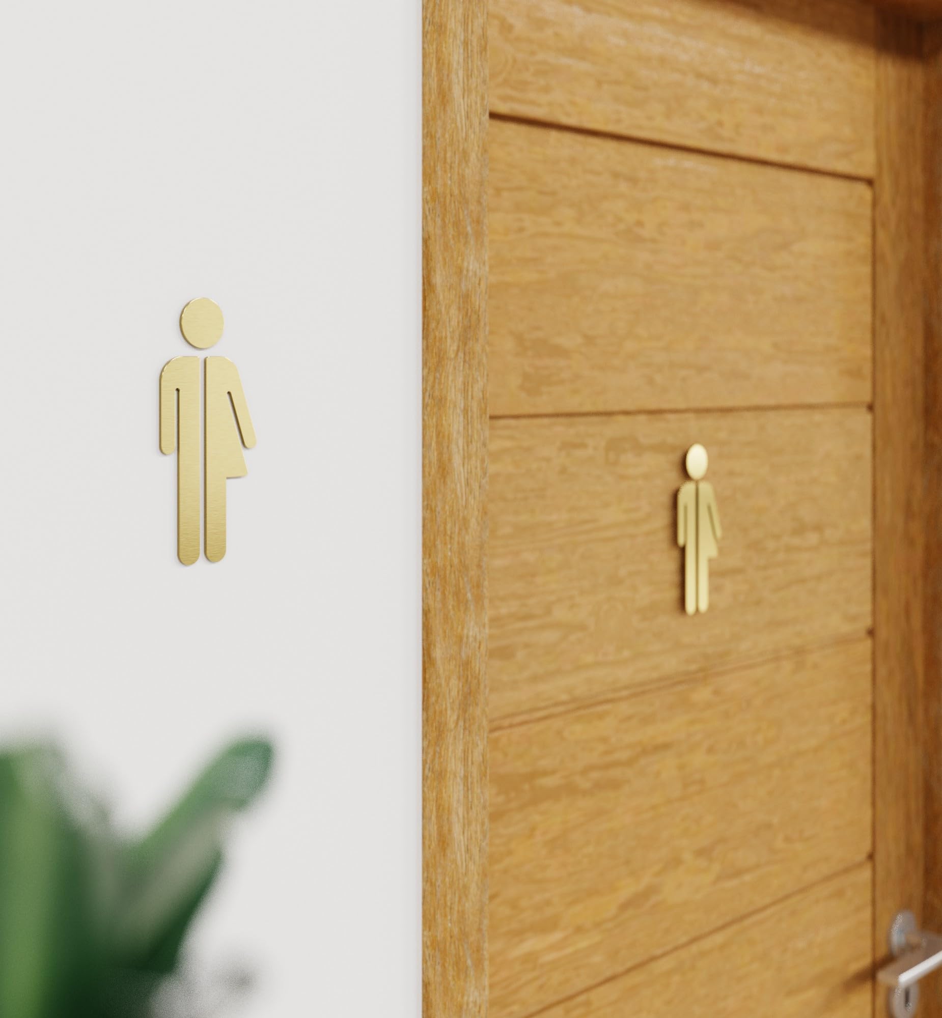 Messing WC-Schild divers - selbstklebend & pflegeleicht - Design Toiletten-Schild unisex SD-06-M