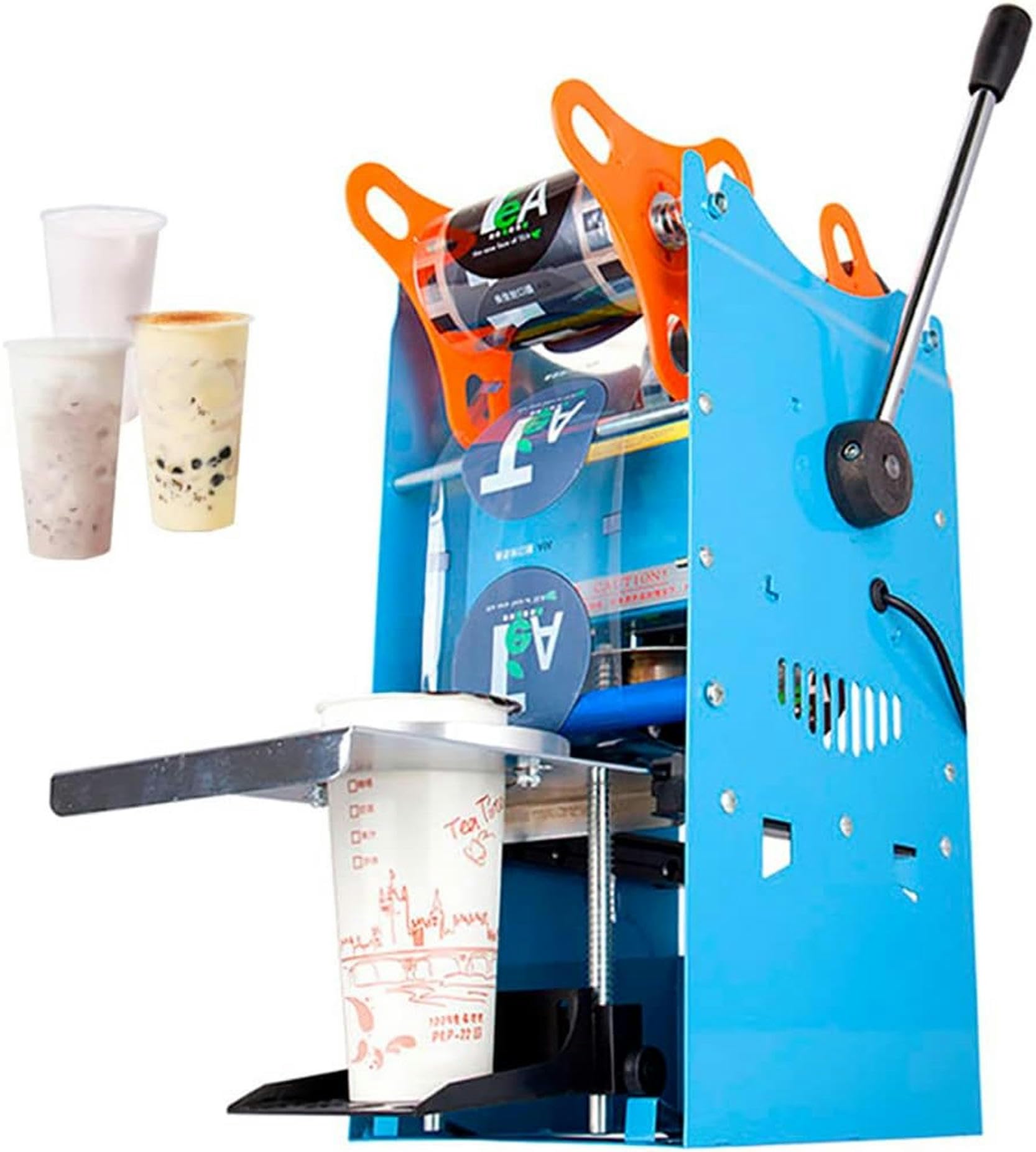 FHRKA Manual Cup Sealer, 270W Milk-Tea Cup Sealing Machine, Electric Manual Plastic Paper Cup Sealer Sealing Machine For Milk Tea