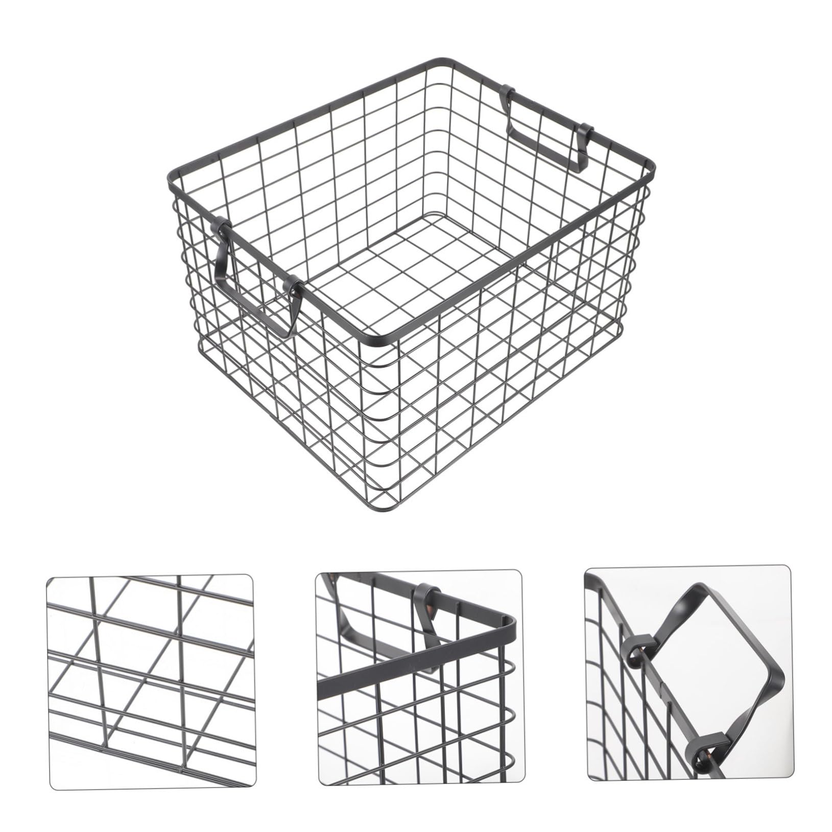 HANABASS Cesta de Almacenamiento de Leña de Hierro Gran Capacidad y Asa Plegable para Organizar y Transportar Madera en Exteriores