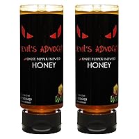Vista 1 de Bee Wild Miel orgánica sin filtrar 100% pura sin filtrar infundida con pimienta fantasma, diablo, 12 onzas, paquete de 2