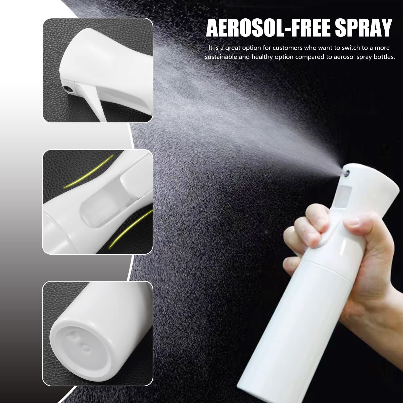 3 Pièces Spray Brumisateur 300ml - Vaporisateur Cheveux Fine Brume Continue