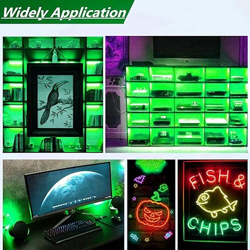 Vista 48 de Ourbest Luces de neón con retroiluminación EL, panel electroluminiscente cortable, hoja de lámpara de papel, luces suaves para bricolaje, 3 modos