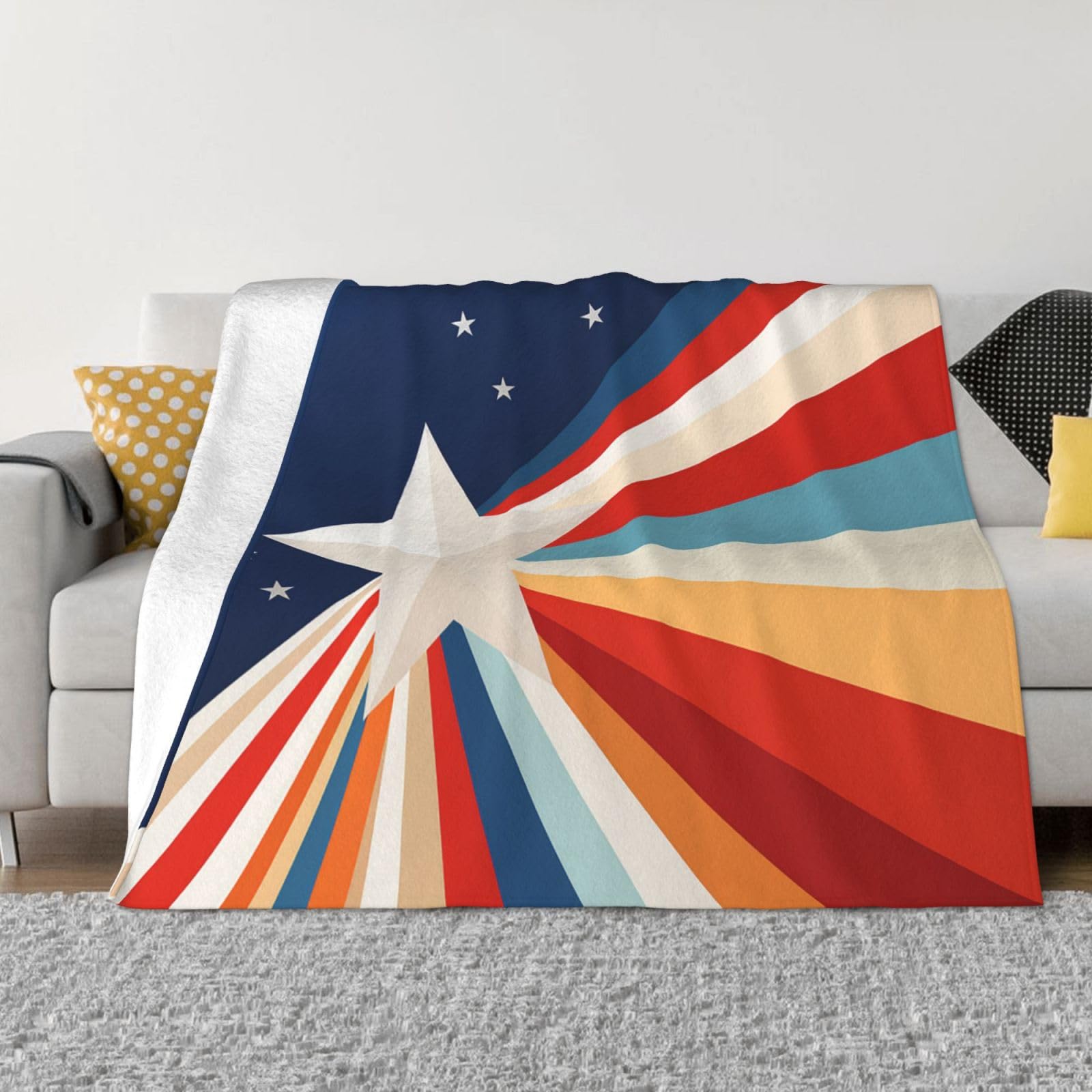 Couverture en flanelle à motif étoile, le cadeau idéal pour le lit