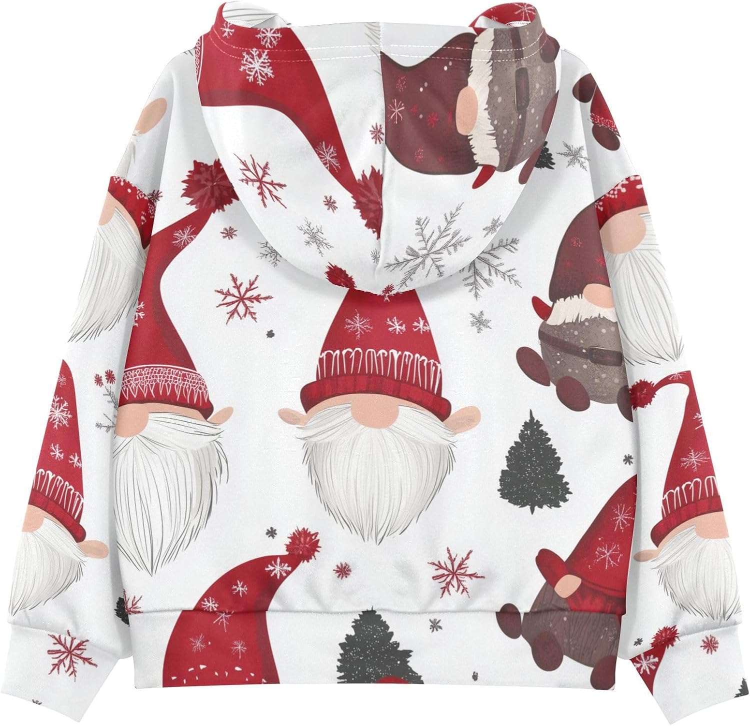 ZZXXB Gnome with Xmas Hat Kids Sweatshirts Boys Girls Hooded Kangaroo Pocket Pullover Tops XS-XXL