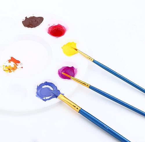 Miniatura 68 de Juego de pinceles de pintura acrílica, (20 paquetes/200 unidades), cepillos de pelo de nailon para óleo y acuarela, juego perfecto de pintura Rosa