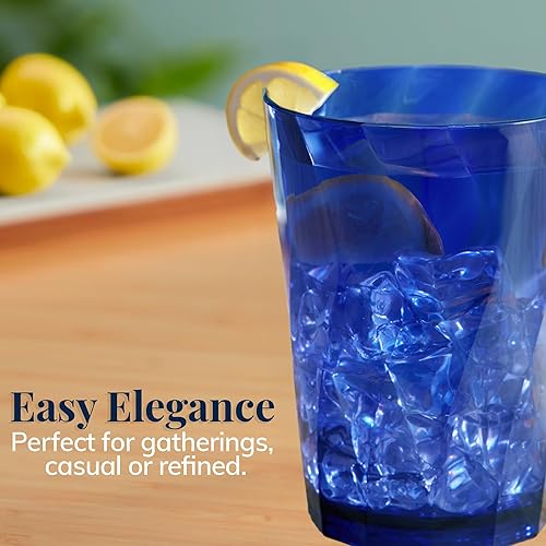 Vista 5 de US Acrylic Optix - Vasos reutilizables de plástico (juego de 8) vasos de 14 onzas en tonos de joya, vasos sin BPA, fabricados en Estados Unidos