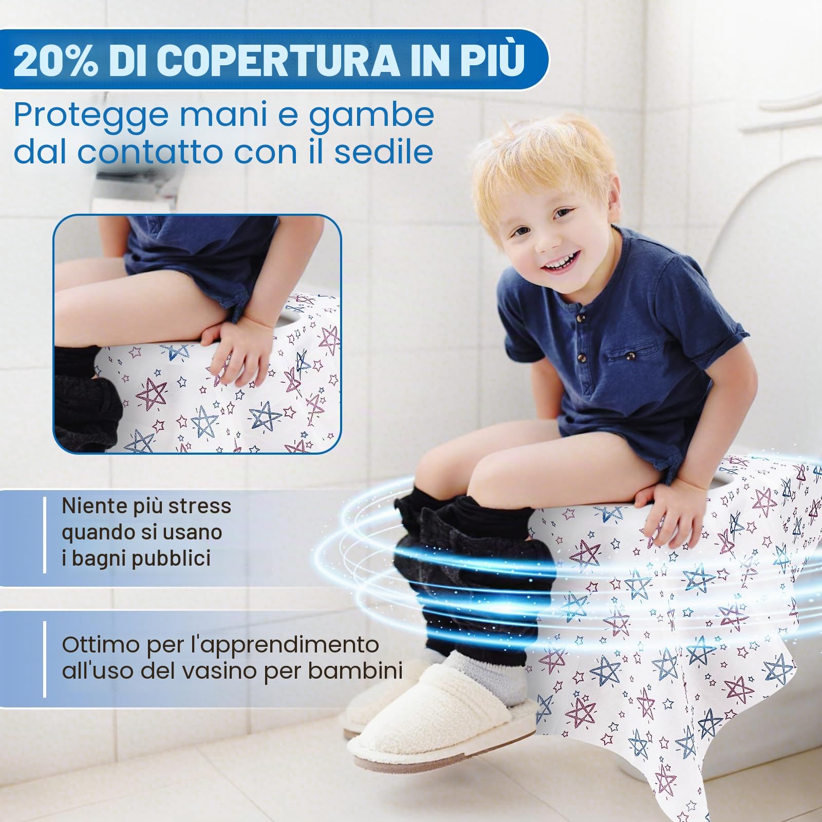 Coprisedile per vasino usa e getta impermeabile, misura grande, 20 pezzi
