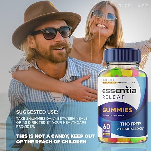 Miniatura 4 de Paquete de 5 gomitas Essentia Releaf, suplemento dietético Essentia Releaf, fórmula extra fuerte Essentia Releaf, Essentia Releaf para un bienestar