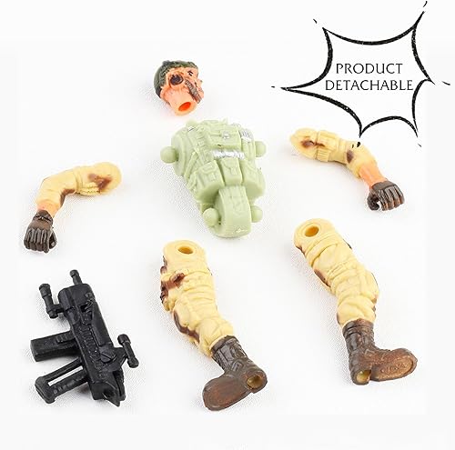 Miniatura 5 de Figuras de acción del ejército de 4 pulgadas para hombre, 6 piezas coleccionables de fuerzas especiales con armas, regalo de Navidad (estilo A)