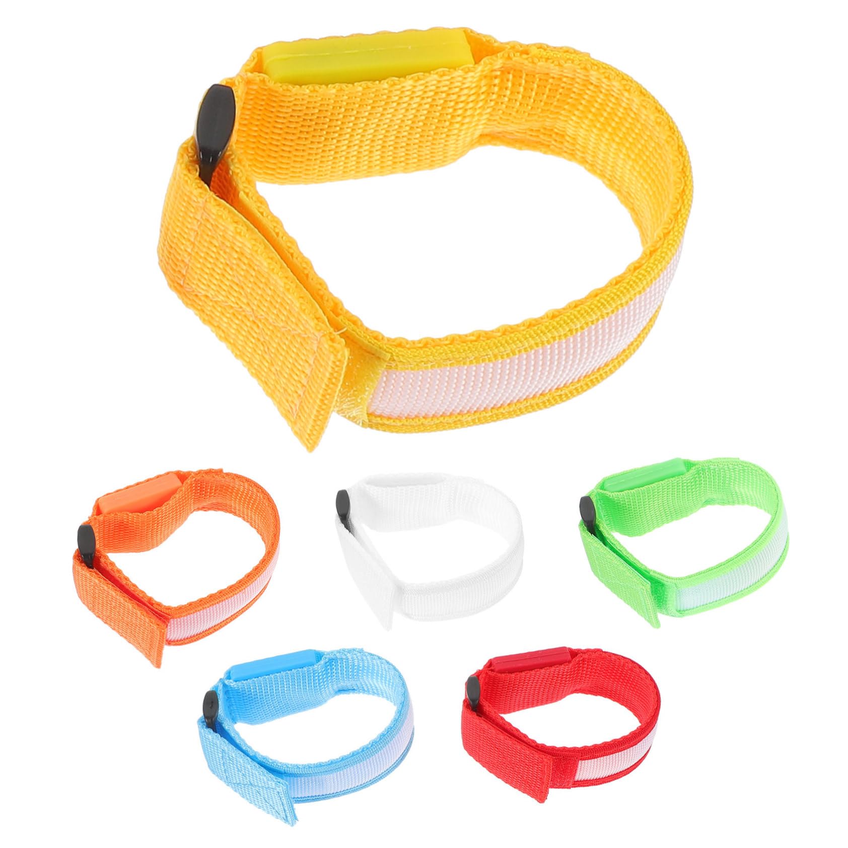 HEMOTON Data [ Set Da 6 Braccialetti Luminosi Led in Nylon, Cinture Da Polso Sportive Leggere Per Corsa Notturna e Attività All'aperto, Accessori Per Feste e Eventi